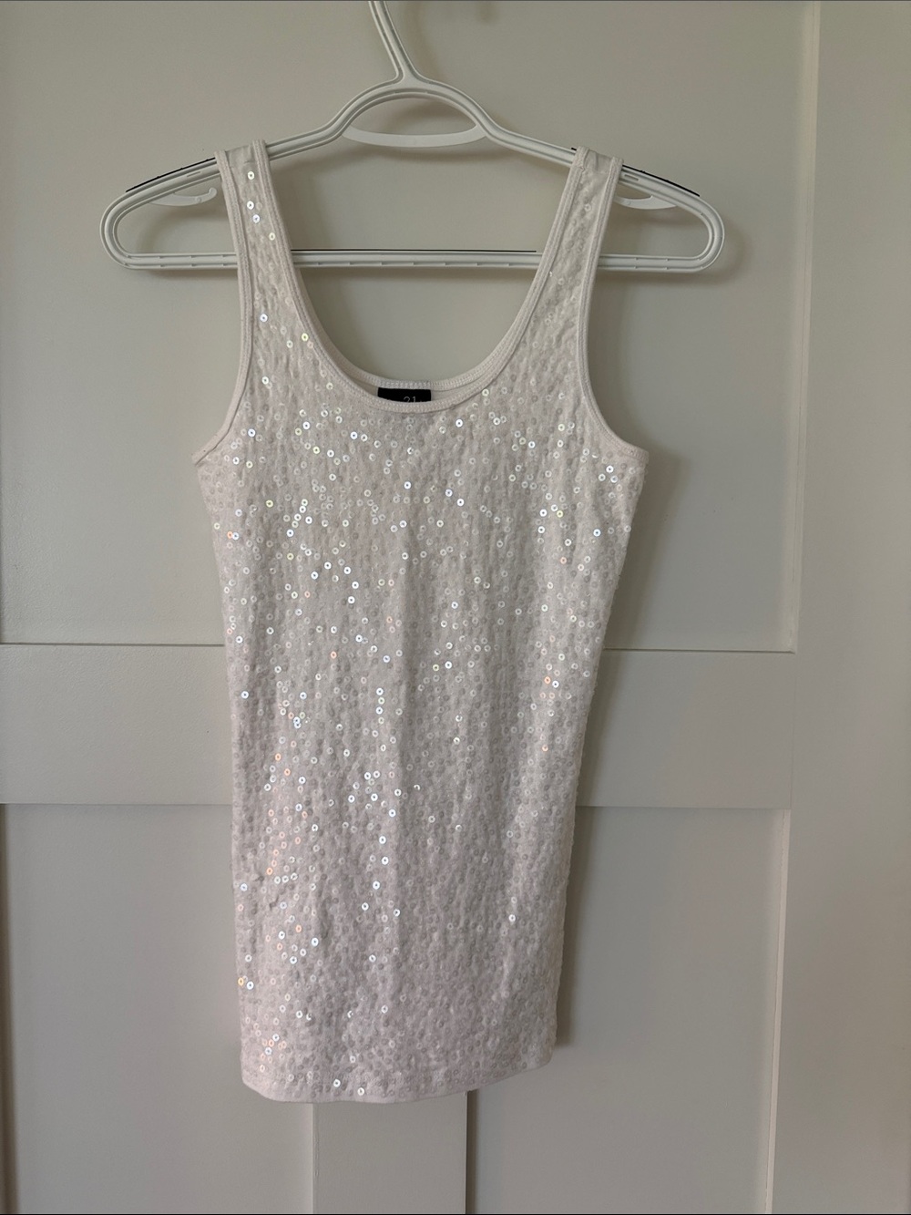 Rue21 White Sequin Tank Top